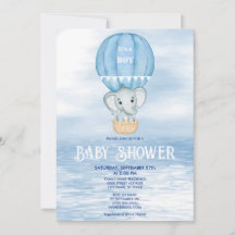 Blue Elephant Luftballong Baby Shower