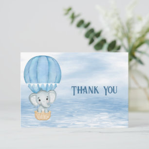 Blue Elephant Luftballong - tackkort Tack Kort