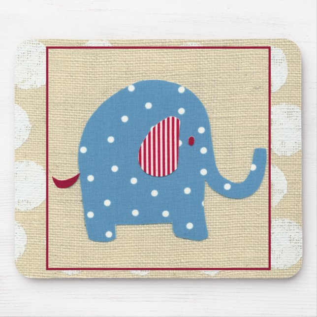 Blue Elephant med White Polka dots Musmatta (Framsidan)