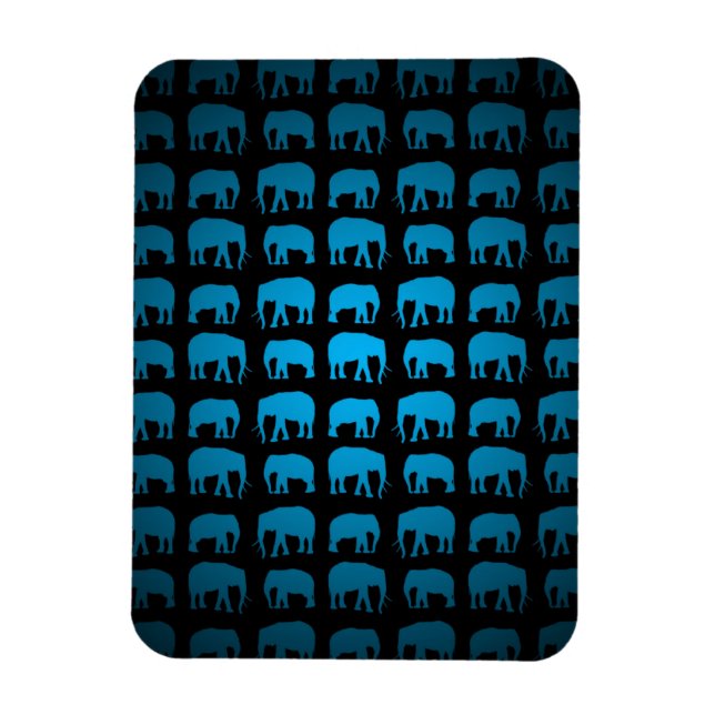 Blue Elephant Mönster Magnet (Vertikal)