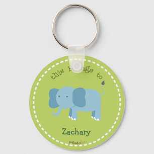 Blue Elephant Nyckelring