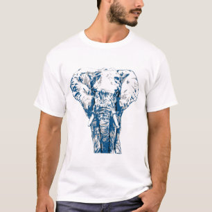 Blue Elephant - Pop Art Stil & Posterized T Shirt