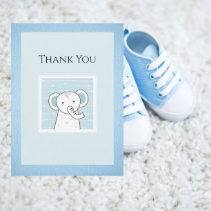 Blue Elephant Simple Modern Baby Tack Kort