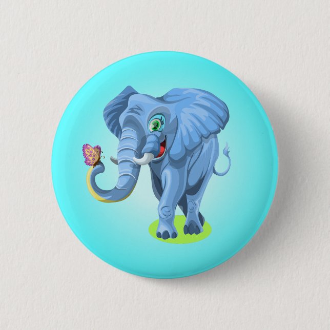 Blue Elephant Spela med Butterfly-44644 Knapp (Framsida)