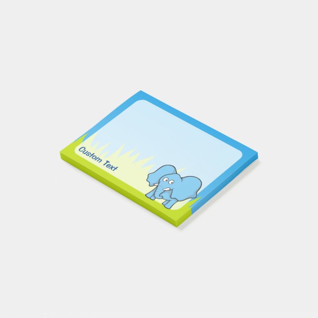 Blue Elephant Tecknad Post-it Block (Vinklad)