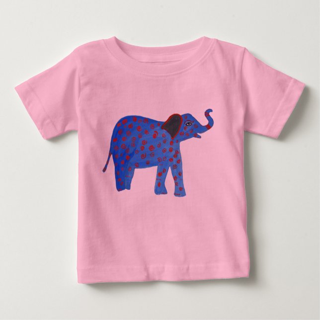 Blue Elephant Teckning Tutu Bodykostym T-shirt (Framsida)