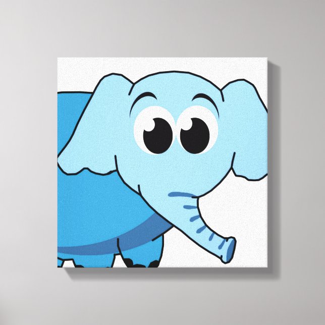 Blue Elephant Wrapped Canvas (Framsida)