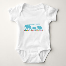 Blue Elephants Walking T Shirt