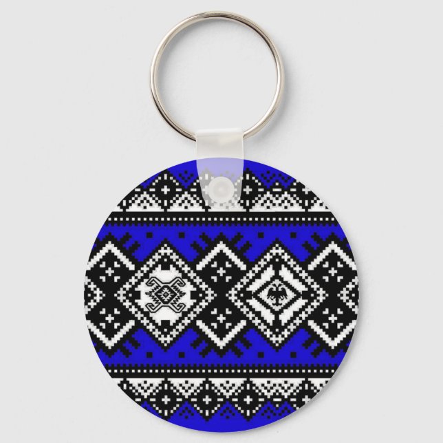 Blue Embroidery Nyckelring (Framsida)