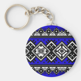 Blue Embroidery Nyckelring