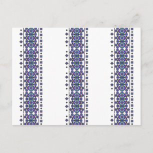 Blue Embroidery Vykort