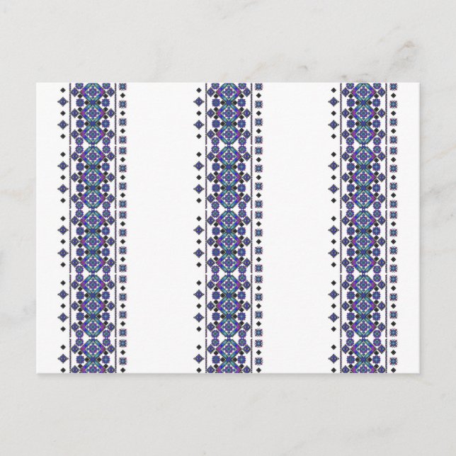 Blue Embroidery Vykort (Framsida)