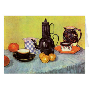 Blue Enamel Coffepot av Vincent van Gogh Hälsningskort