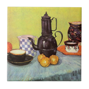 Blue Enamel Coffepot av Vincent van Gogh Kakelplatta