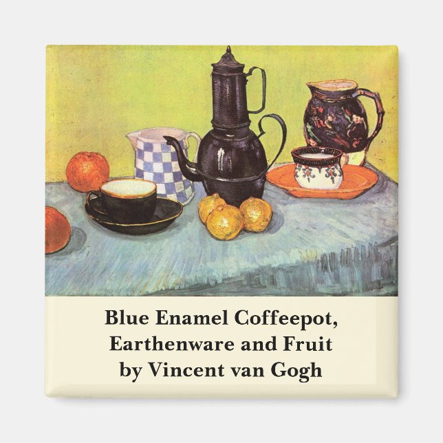 Blue Enamel Coffepot av Vincent van Gogh Magnet (Framsidan)
