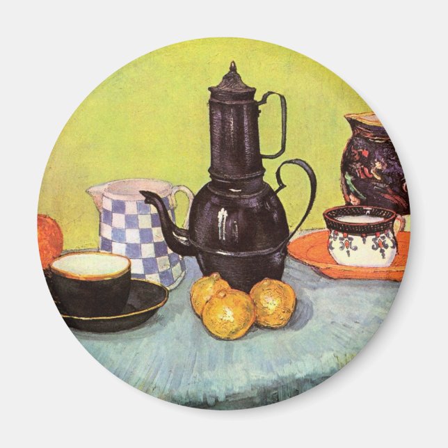 Blue Enamel Coffepot av Vincent van Gogh Magnet (Framsidan)