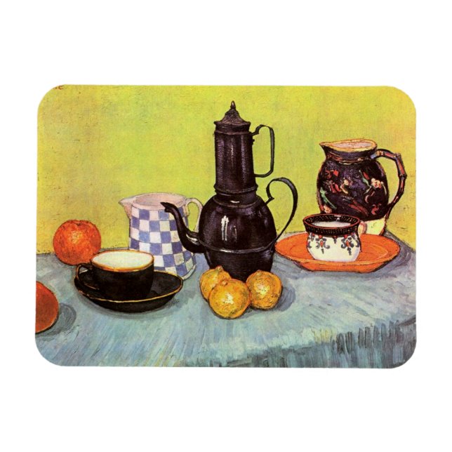 Blue Enamel Coffepot av Vincent van Gogh Magnet (Horisontell)