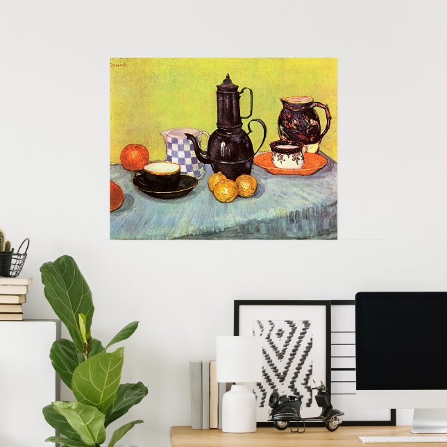 Blue Enamel Coffepot av Vincent van Gogh Poster (Hemmakontoret)