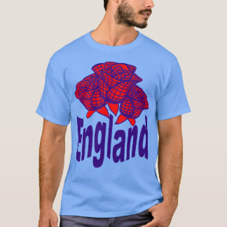 Blue England Text with Abstrakt English Ro T Shirt