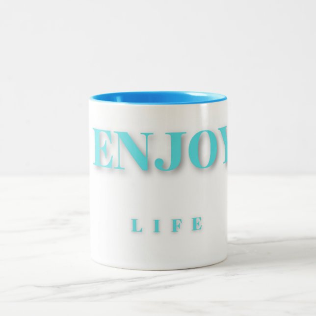 Blue Enjoy Life Mug Två-Tonad Mugg (Center)