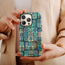Blue Ethnic Flower Mandala | iPhone 14 Fodral-Mate