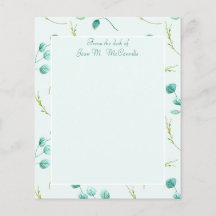 Blue Eucalyptus Personal eller Business Stationery