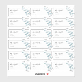 Blue Eucalyptus Sprig Guest Adressetiketter Klistermärken