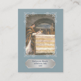 Blue Eucharistic Miracle Communion Prayer Card Visitkort