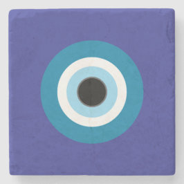 Blue Evil Eye Stone Coaster Stenunderlägg