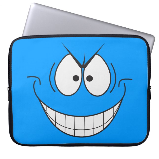 Blue Evil Genius Villain Ansikte Laptop sleeve (Framsidan)
