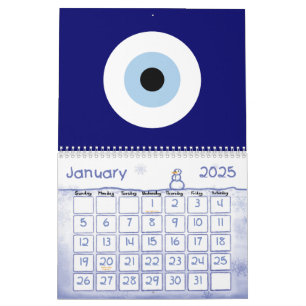 Blue Evil Öga Lycka till & Protection Symbol Kalender