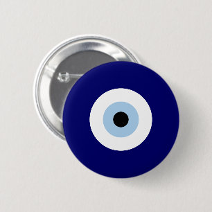 Blue Evil Öga Lycka till & Protection Symbol Knapp