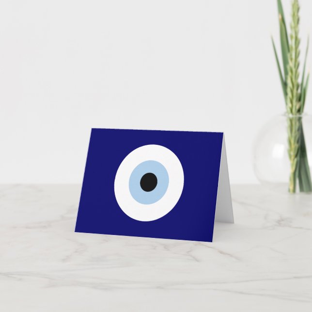 Blue Evil Öga Lycka till & Protection Symbol Kort (Framsida)