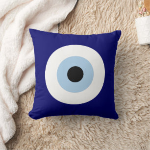 Blue Evil Öga Lycka till & Protection Symbol Kudde