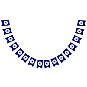 Blue Evil Öga Lycka till & Protection Symbol Vimplar