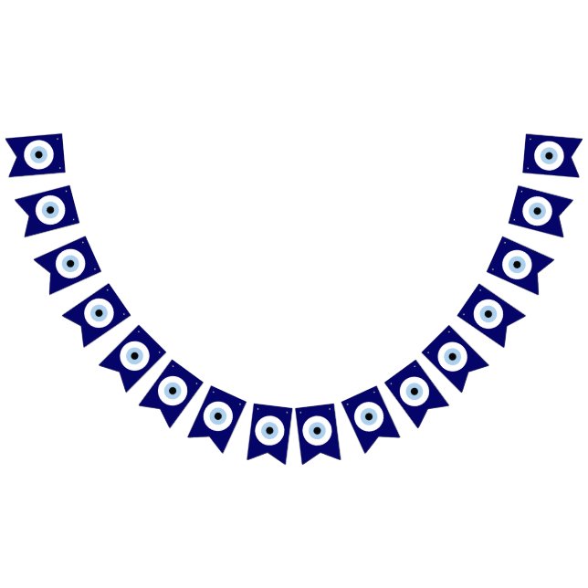 Blue Evil Öga Lycka till & Protection Symbol Vimplar (Alla)