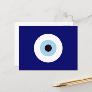 Blue Evil Öga Lycka till & Protection Symbol Vykort