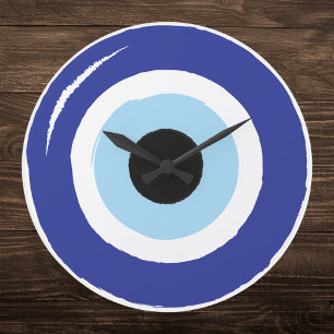 Blue Evil Öga Protection Stor Klocka