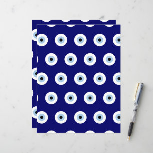 Blue Evil Öga Protection Symbol Srap Bok Papper