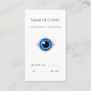 Blue Eye Optiker Klinik Visitkort