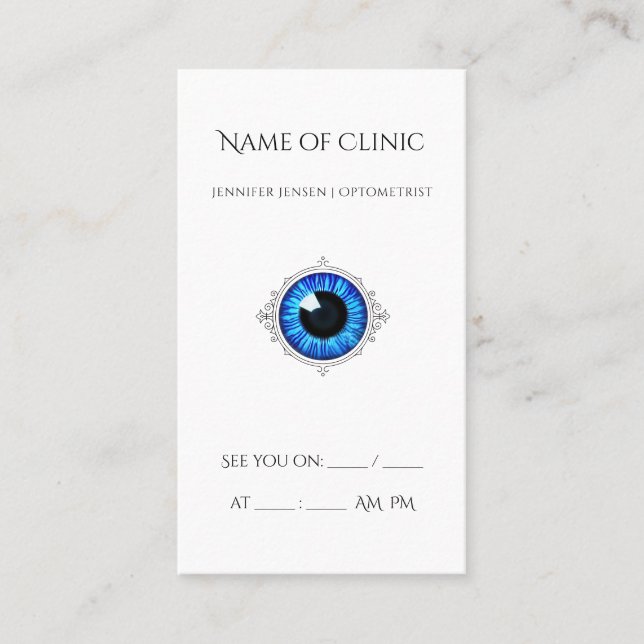 Blue Eye Optiker Klinik Visitkort (Framsida)