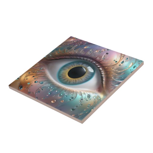 Blue Eyeball Fractal Art. Kakelplatta (Sidan)