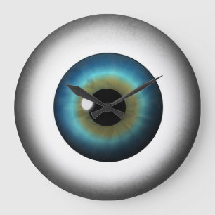 Blue Eyeball Iris Eye Custom Large Round Clock Stor Klocka