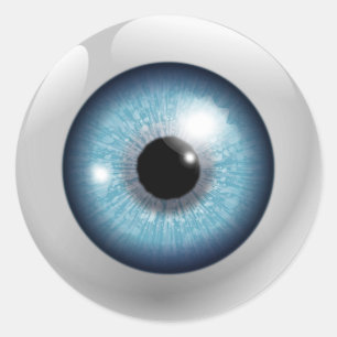 Blue Eyeball Runt Klistermärke