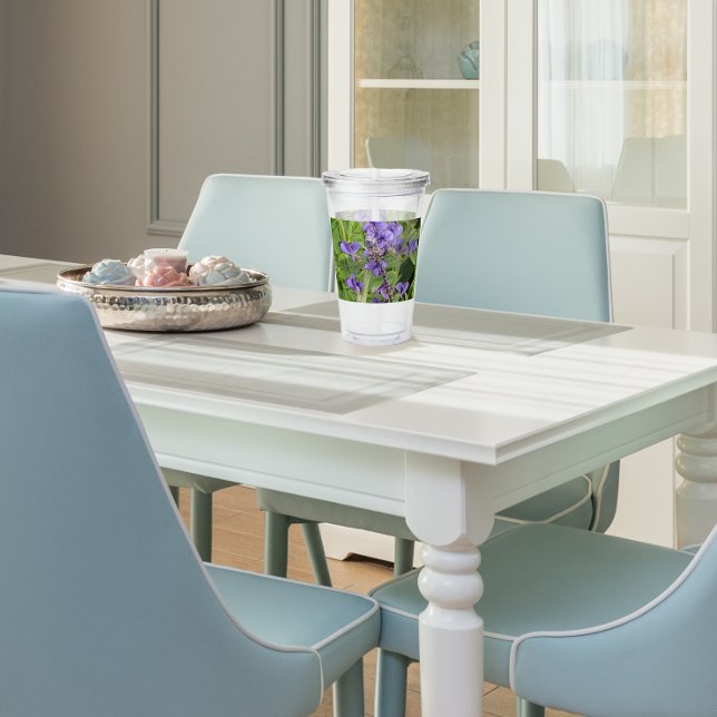 Blue-Eyed Darner Dragonfly på Lila blommor Take Away Mugg (In Situ)