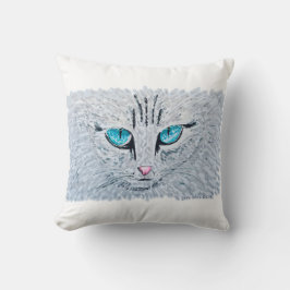 Blue Eyed Fluffy Cat Kudde