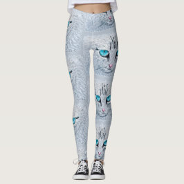 Blue Eyed Fluffy Cat Leggings