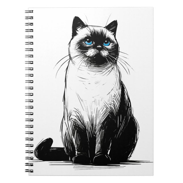 Blue-Eyed Gaze - Siamese Cat  Anteckningsbok (Framsidan)
