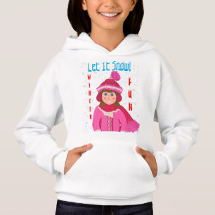Blue Eyed Girl Rosa Winter Hat Låt det snöa T Shirt
