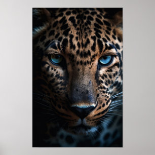 Blue Eyed Leopard Poster